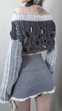 Load image into Gallery viewer, Grey Crochet Sweater