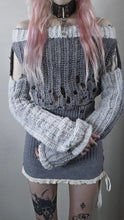 Load image into Gallery viewer, Grey Crochet Sweater