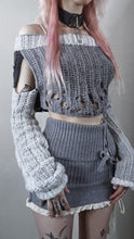 Load image into Gallery viewer, Grey Crochet Sweater