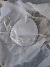 Load image into Gallery viewer, Lavender Filigree Bun Ceramic Meep Mask
