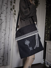 Load image into Gallery viewer, Denim key tote bag
