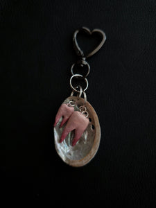 Abalone teeth keychain