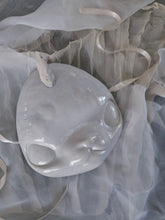 Load image into Gallery viewer, Lavender Filigree Bun Ceramic Meep Mask
