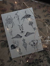 Load image into Gallery viewer, Angelic tattoo flash sheet
