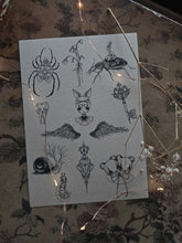 Load image into Gallery viewer, Angelic tattoo flash sheet
