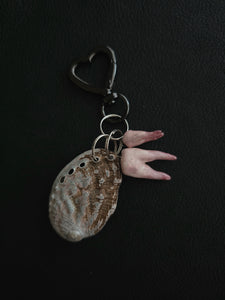Abalone teeth keychain
