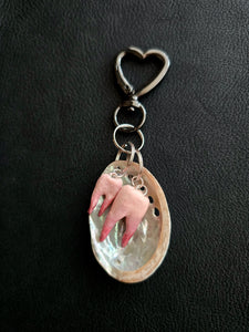 Abalone teeth keychain
