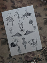 Load image into Gallery viewer, Angelic tattoo flash sheet
