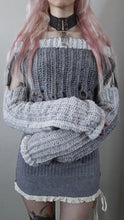 Load image into Gallery viewer, Grey Crochet Sweater
