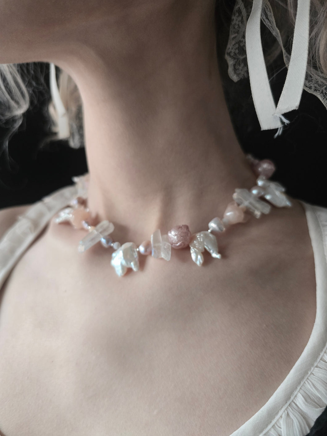 Pearl Teeth and Critters Choker