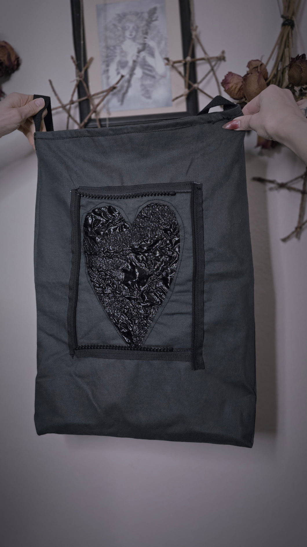 Black Heart Tote Bag